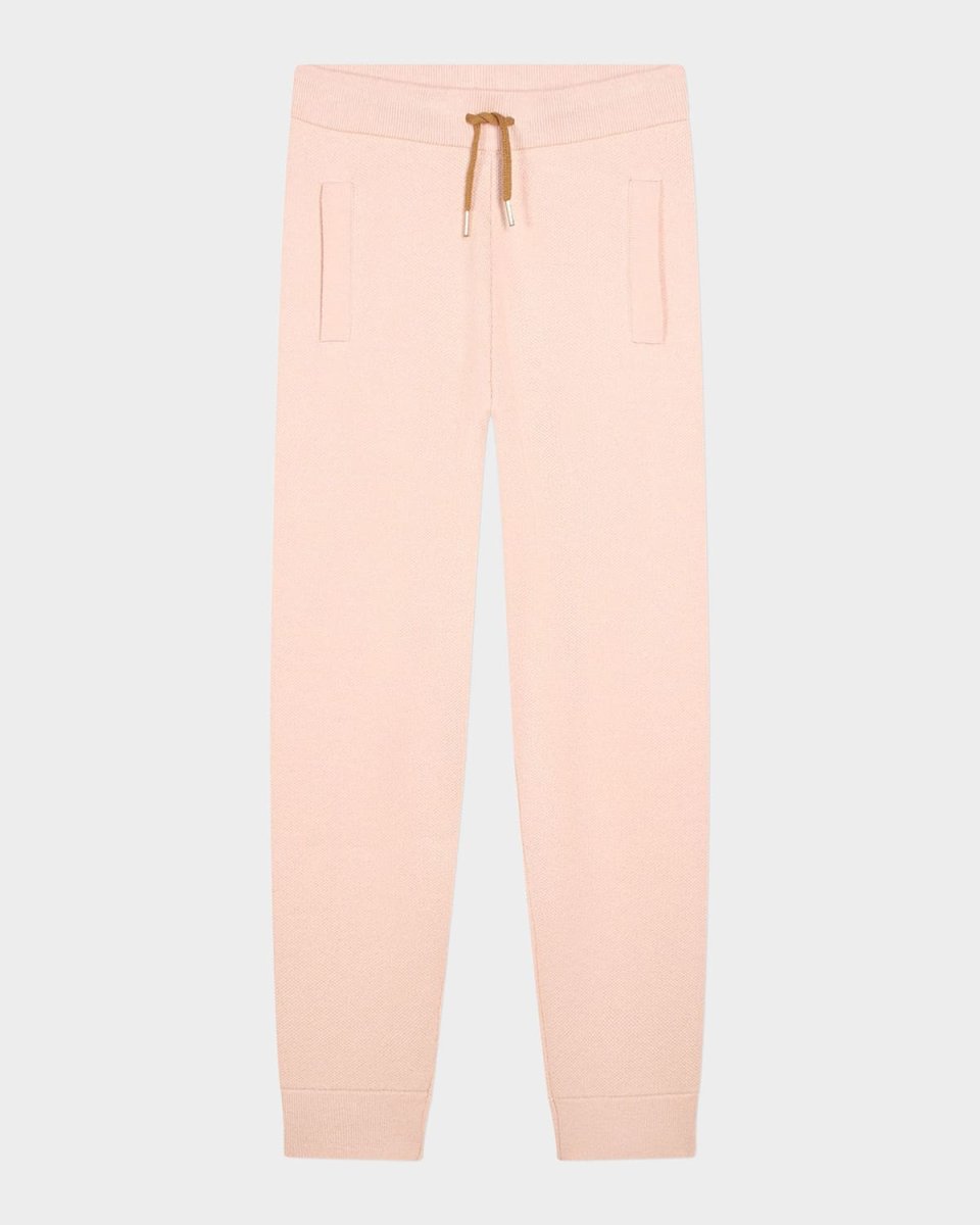 Girl's Striped Trim Knit Trousers, Size 4-